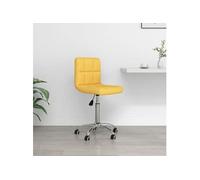 vidaXL Chaise pivotante de bureau - Jaune moutarde, tissu
