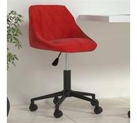 VidaXL Chaise pivotante de bureau - Rouge Bordeaux Velours