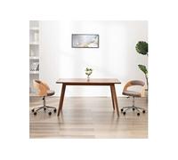 Chaise pivotante de bureau Taupe Bois courbé et tissu3054847