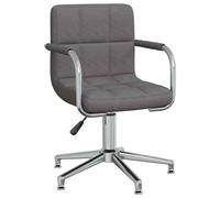 vidaXL Chaise pivotante de salle à manger – Hauteur réglable – Tissu noir