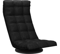 Chaise pivotante de sol Noir Tissu