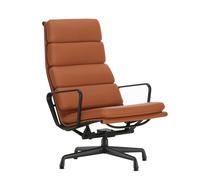 Chaise pivotante EA 222 Soft Pad Aluminium Chair cuir deep black powder coated aluminium base
