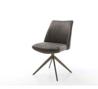 Chaise-pivotante Elso-Flex microvelours anthracite vintage pied croisé large aspect titane pivotement sur 360° fonction bascule ressorts ensachés
