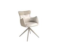 Chaise pivotante en similicuir blanc cassé et greige 4203-ANGEL CERDÁ
