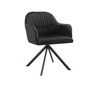 Chaise pivotante en velours rembourrée noir/noir