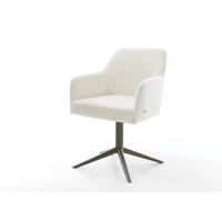 Chaise-pivotante Greg-Flex bou oux beige pied de chaise 4 branches aspect titane pivotement sur 360° fonction bascule resorts ensachés