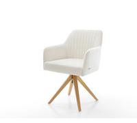 Chaise-pivotante Greg-Flex bou oux beige pied en bois angulaire naturel pivotement sur 180° ressorts ensachés