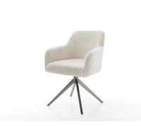 Chaise-pivotante Greg-Flex peluche crème-blanc pied croisé large grafiete pivotement sur 360° fonction bascule resorts ensachés