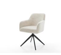 Chaise-pivotante Greg-Flex peluche crème-blanc pied croisé large noir pivotement sur 360° fonction bascule resorts ensachés