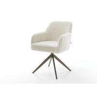 Chaise-pivotante Greg-Flex tissu teddy beige pied croisé large aspect titane pivotement sur 360° fonction bascule resorts ensachés