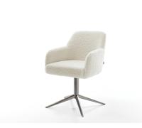 Chaise-pivotante Greg-Flex tissu teddy beige pied de chaise 4 branches grafiete pivotement sur 360° fonction bascule resorts ensachés