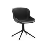 Chaise Pivotante Hyg Rembourrée en Aluminium Noir/cuir Noir en 41599