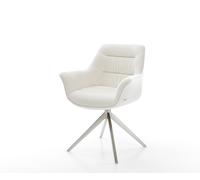 Chaise-pivotante Kaira-Flex bou oux beige pied croisé large acier inoxydable pivotement sur 360° fonction bascule