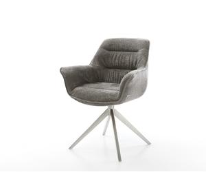 Chaise-pivotante Kaira-Flex bou oux couleur boue pied croisé large acier inoxydable pivotement sur 360° fonction bascule