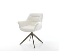 Chaise-pivotante Kaira-Flex bou oux beige pied croisé large aspect titane pivotement sur 360° fonction bascule