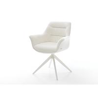 Chaise-pivotante Kaira-Flex bou oux beige pied croisé large blanc pivotement sur 360° fonction bascule
