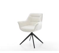 Chaise-pivotante Kaira-Flex bou oux beige pied croisé large noir pivotement sur 360° fonction bascule