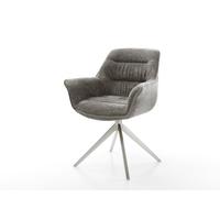 Chaise-pivotante Kaira-Flex bou oux couleur boue pied croisé large acier inoxydable pivotement sur 360° fonction bascule