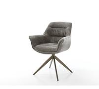 Chaise-pivotante Kaira-Flex bou oux couleur boue pied croisé large aspect titane pivotement sur 360° fonction bascule