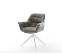 Chaise-pivotante Kaira-Flex bou oux couleur boue pied croisé large blanc pivotement sur 360° fonction bascule