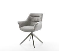 Chaise-pivotante Kaira-Flex tissu structuré doux gris pied croisé large grafiete pivotement sur 360° fonction bascule