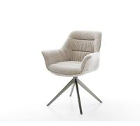 Chaise-pivotante Kaira-Flex tissu tissé doux beige pied croisé large grafiete pivotement sur 360° fonction bascule