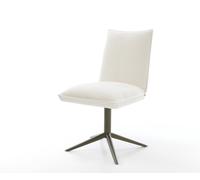 Chaise-pivotante Lelio-Flex bou oux beige pied de chaise 4 branches aspect titane pivotement sur 360° fonction bascule resorts ensachés
