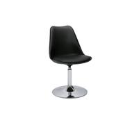 Chaise design pivotante noire et métal chromé STEEVY V2