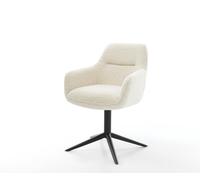 Chaise-pivotante Pejo-Flex tissu teddy beige pied de chaise 4 branches noir pivotement sur 360° fonction bascule resorts ensachés