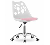 Chaise pivotante PRINT - OSKAR, blanche et rose, design intemporel
