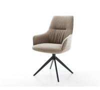 Chaise-pivotante Zelia-Flex avec accoudoirs bou oue pied croisé large noir pivotement sur 360° fonction bascule ressorts ensachés