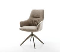 Chaise-pivotante Zelia-Flex avec accoudoirs bou oue pied croisé large aspect titane pivotement sur 360° fonction bascule ressorts ensachés