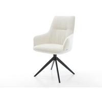 Chaise-pivotante Zelia-Flex avec accoudoirs bou oux beige pied croisé large noir pivotement sur 360° fonction bascule resorts ensachés