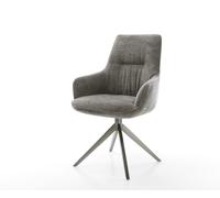 Chaise-pivotante Zelia-Flex avec accoudoirs bou oux couleur boue pied croisé large grafiete pivotement sur 360° fonction bascule resorts ensachés