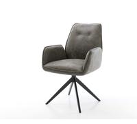 Chaise-pivotante Zoa-Flex microvelours gris antique pied croisé large noir pivotement sur 360° fonction bascule ressorts ensachés