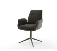 Chaise-pivotante Zoa-Flex tissu mixte noir pied de chaise 4 branches aspect titane pivotement sur 360° fonction bascule ressorts ensachés