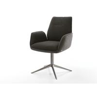 Chaise-pivotante Zoa-Flex tissu mixte noir pied de chaise 4 branches grafiete pivotement sur 360° fonction bascule ressorts ensachés