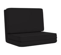 Chaise pliable de sol Noir Similicuir