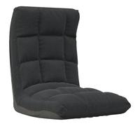 Chaise pliable de sol Noir Tissu