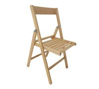 Chaise Pliable En Bois 7 Lattes Couleur Naturelle 42x41x86 cm