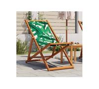 vidaXL Chaise de plage Pliable Feuille Bois Massif Eucalyptus Tissu