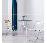 Chaise pliante blanche de salle à manger en panneau acrylique - Scandinave Moderne - Dossier ergonomique