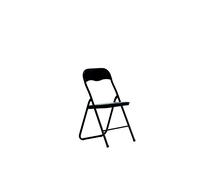 Chaise pliante Eco simili cuir noir ? Pieds métal noir