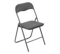 Chaise pliante effet velours - Gris clair