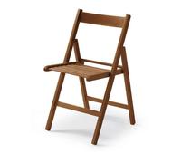 EDM Chaise pliante en bois naturel couleur noyer 79 x 42,5 x 47,5 cm