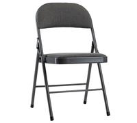 Chaise pliante en métal avec revêtement gris