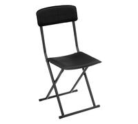 Chaise pliante en simili cuir - Noir
