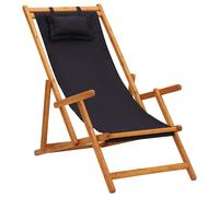 Chaise pliante en tissu et structure en bois bleue vidaXL