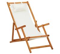 Chaise pliante en tissu et structure en bois bleue vidaXL