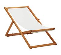 Chaise pliante en tissu et structure en bois grise vidaXL